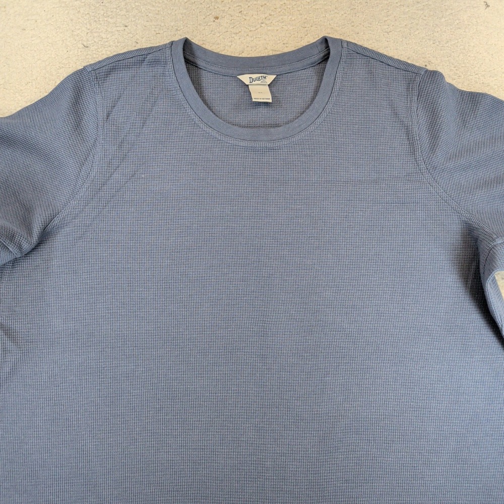 Duluth Trading Co Womens 2X Blue Waffle Knit Long Sleeve Thermal Tee 80283 - Picture 3 of 6
